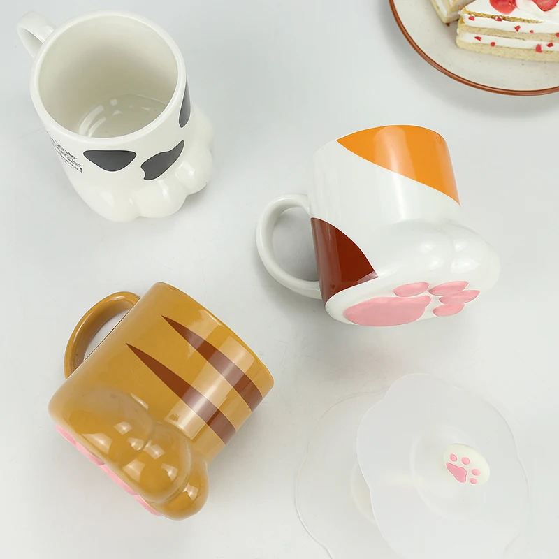 Mug Blanc Avec Pattes De Chat Et Paillettes – MUG.WHT.Z004453 (neuf)