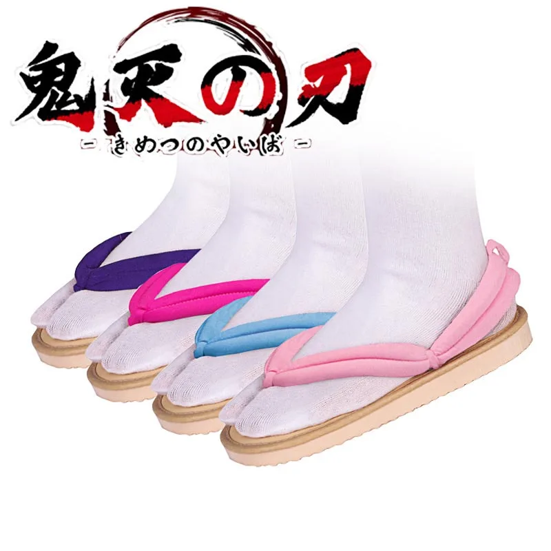 Cosplay Shoes Tanjirou Kamado Nezuko Geta Clogs Demon Slayer:Kimetsu no Yaiba Sandals Shoes Agatsuma Zenitsu Flip Flops