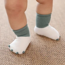 Толстые теплые зимние носки для новорожденных; милые мягкие хлопковые нескользящие носки с рисунком когтей для маленьких мальчиков и девочек; носки для новорожденных