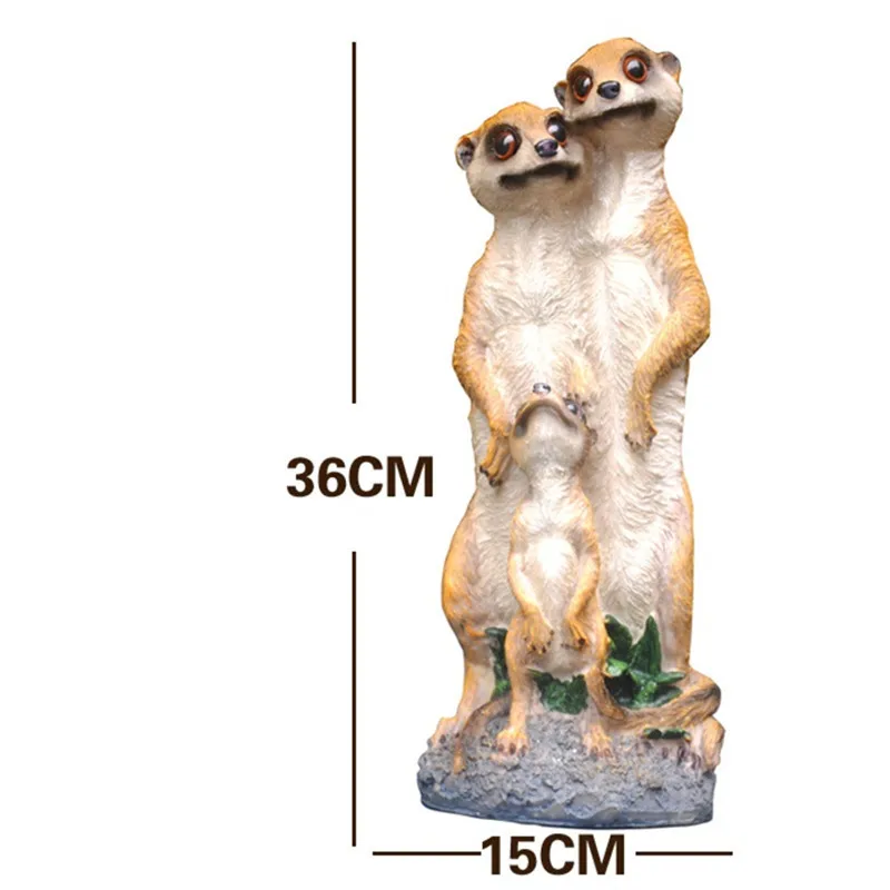 Кантри Милая сверкающая статуя изделия из смолы моделирование животных Meerkat Искусство Скульптура открытый сад двора украшения R2955