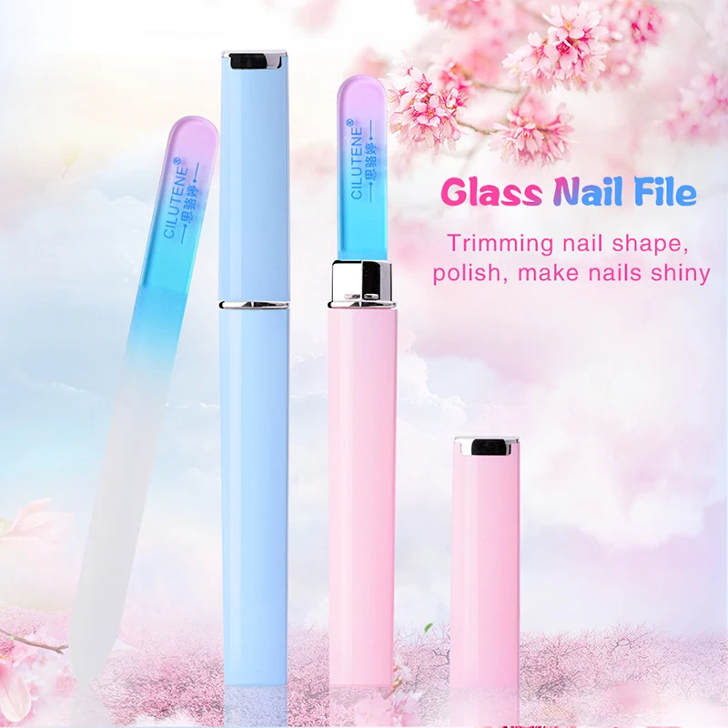 Fashion Crystal Glass Nail File High Quality Buffing Grit Sand For Nail