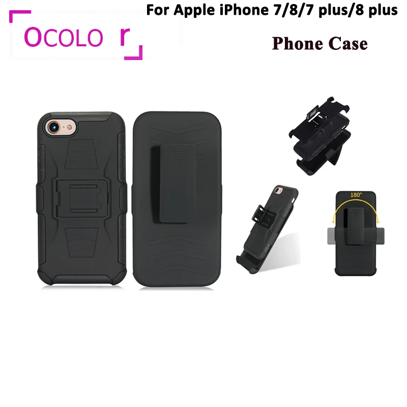Ocolor для Apple iPhone 7 8 Клип чехол противоударный задняя крышка с ремнем защитный Plus