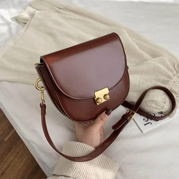 

Brand original design 2020 Fashion New Design Small Bag Women Style Messenger Bag Retro Fashion Single Shoulder Saddle Bag