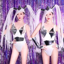 Сексуальная Атмосфера Dj Певица Ночной клуб Цельное танцевальное платье Европа и Америка Бар Костюм Ds стиль Танцевальный боди