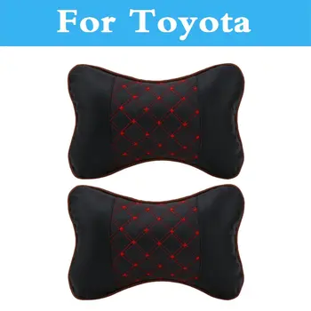 

2pcs Leather Car Headrest Neck Cushion Headrest Pillow For Toyota Yaris Highlander Verossa Vios Will Vitz Cypha Windom