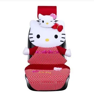 Автомобильное кресло Hello kitty, четыре сезона, универсальный, ледяной шелк, автомобильный коврик, чехол, милый мультяшный, женский, KT, кошка, подушка для сиденья - Название цвета: Red B