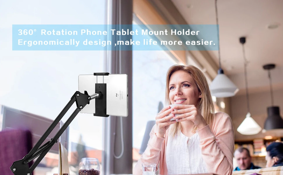 Держатель для планшета, подставка для телефона для планшета, вращение на 360 °, Шарнирная подставка для телефона для iPhone/iPad Mini Air Pro 7-11''