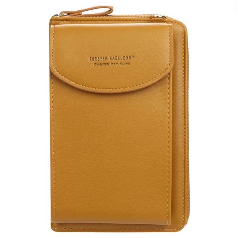 Women Wallet Brand Cell Phone Wallet Big Card Holders Wallet Handbag Purse Clutch Messenger Shoulder Straps Bag - Цвет: BG3330BR
