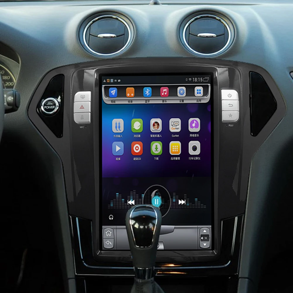 12," tesla стиль вертикальный экран четырехъядерный Android 6,0 автомобиль gps Радио Навигация для ford Mondeo 2011-2012