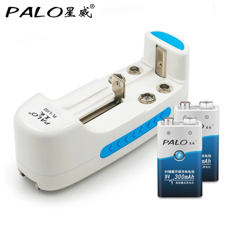 PALO m704 Универсальное зарядное устройство для AA AAA 9V 18650 аккумуляторные батареи EU plug+ с 6F22 2 шт 9V аккумуляторные батареи