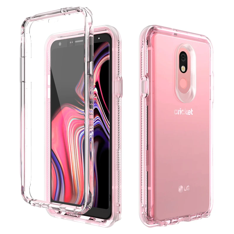 3 в 1 жесткий чехол для LG G8 ThinQ сверхмощный защитный чехол со встроенным протектором экрана против скольжения для LG Stylo 5 задняя крышка - Цвет: Powder