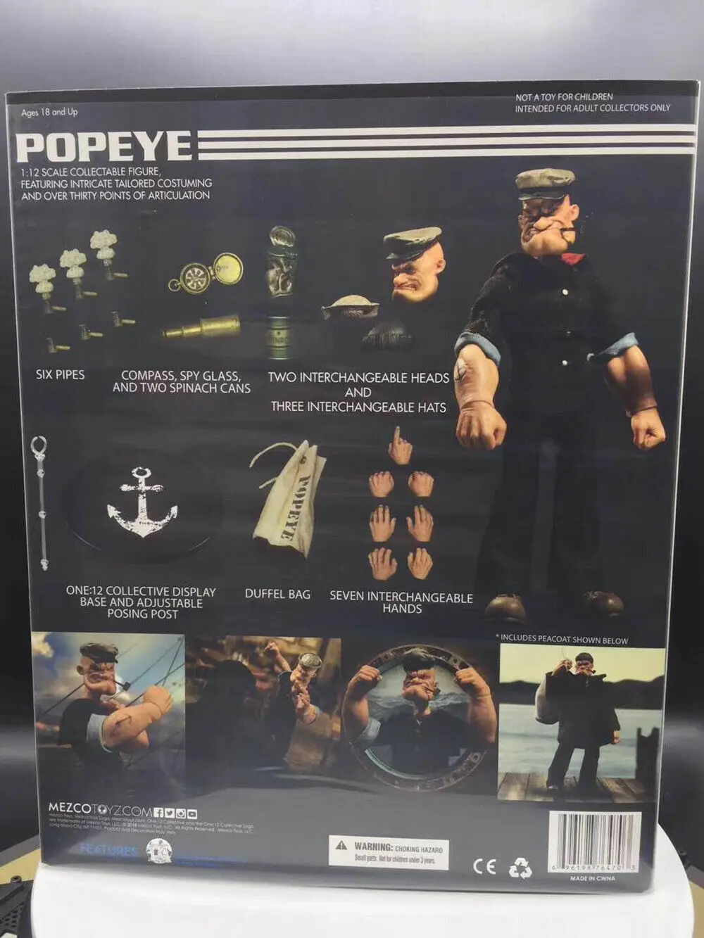 1/12 Mezco Toyz Popeye One: 12 Коллекционная Фигурка матроса модель игрушки