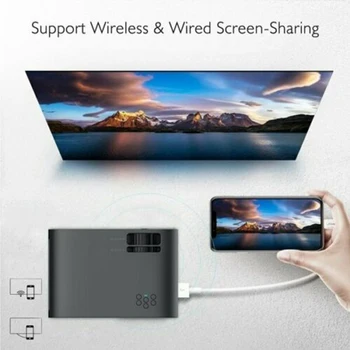 

Infrared Remote Control LED Projector 3D Media Player 12800 Lumens Mini Portable Movie Video 1080P HD HDMI VGA ABS Home Theater
