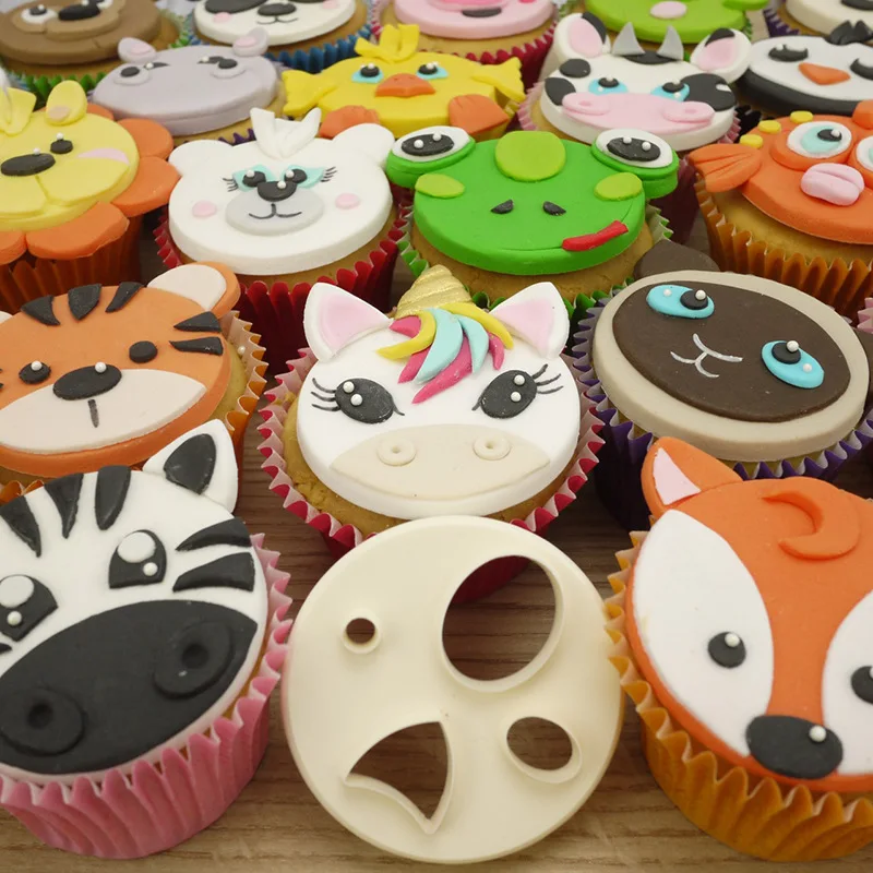 3D Animal Face Cookie Cutter Mold Diy Biscuit Embossing Mould Sugarcraft Dessert Baking Silicone Mold for Sop Cake Decorate Tool6