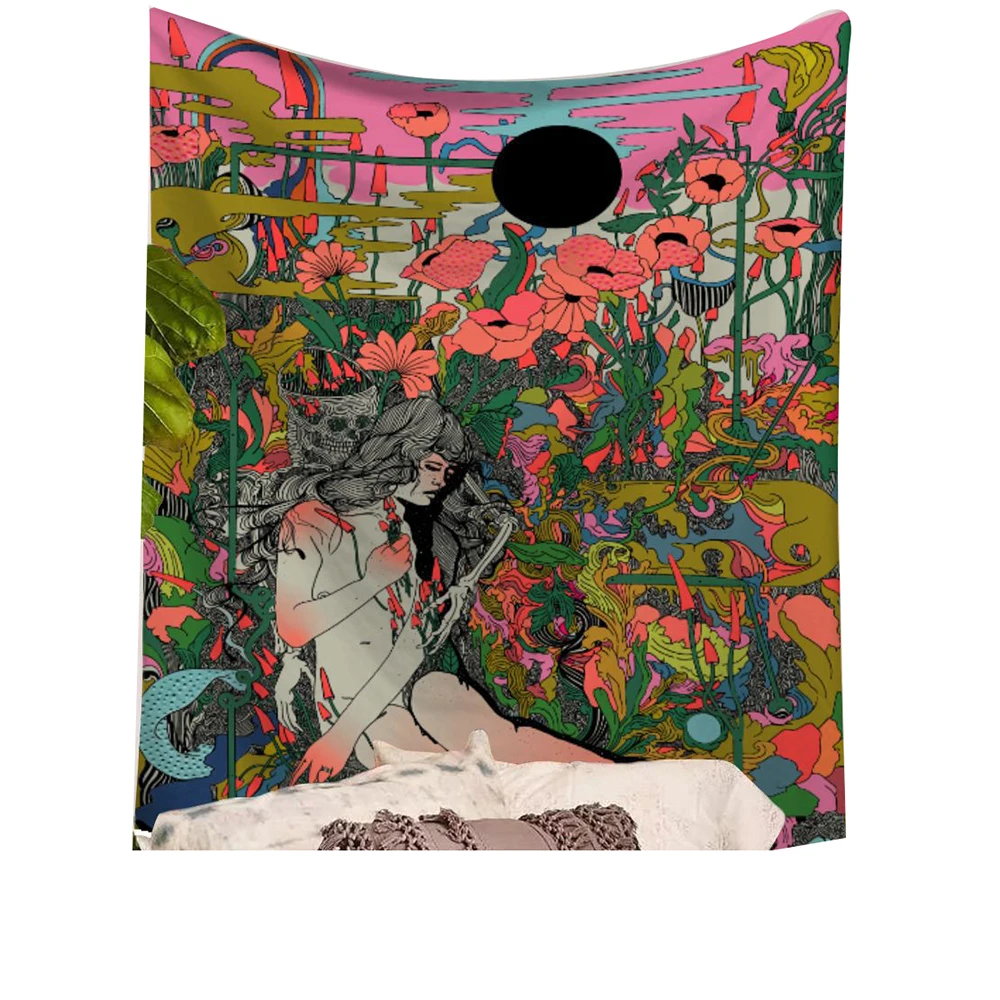 Lychee акварельный Banshee серия живопись настенный гобелен полиэфирное одеяло художественный Настенный Ковер домашний декоративный гобелен