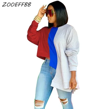

ZKYZWX Irregular Plus Size Fall Clothes for Women Winter Tops Camisas Mujer Casual Tee Shirt Long Sleeve Oversized T Shirt