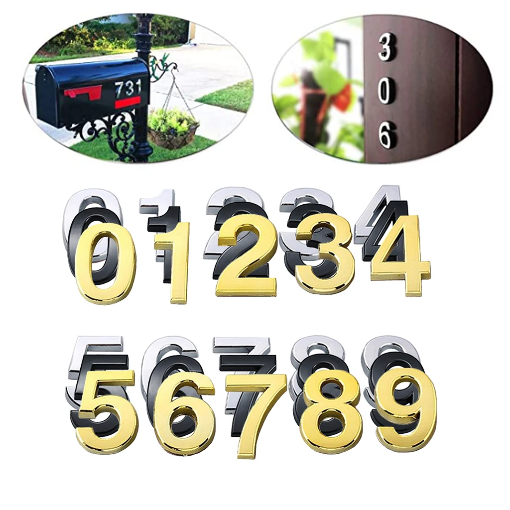 10pcs 2 Self Adhesive Door House Numbers Street Address Door Plaques Numbers For Residence And Mail Box Signs Pack 0 To 9 Door Plates Aliexpress