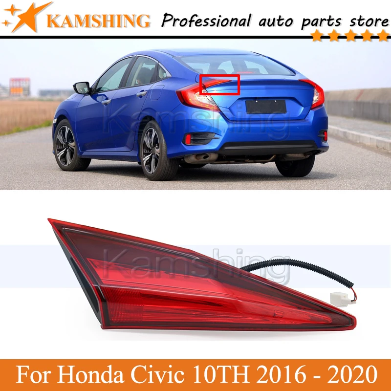 Kamshing внутренняя Задний светильник для Honda Civic 10TH 2016 - 2020 задний стоп-сигнал фонарь