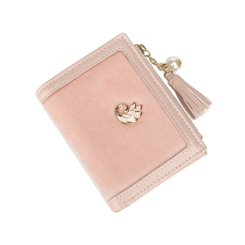 

2020 New Wallet Women's Short money clip Korean Folding Girl Wallet purse pouch Multifunctional Tassel Wallet free shipping