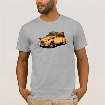 

100% Cotton personality Creative Graphic short sleeve T-shirt Citroen 2CV French Car fashion summer T-Shirt for mans
