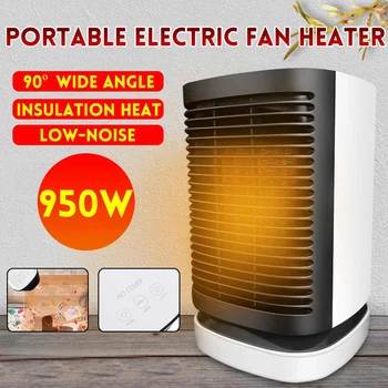 

Winter 950W Portable Electric Heater Mini Fan Heater Desktop Household for Indoor Heating Camping Any Place Adjustable Thermosta