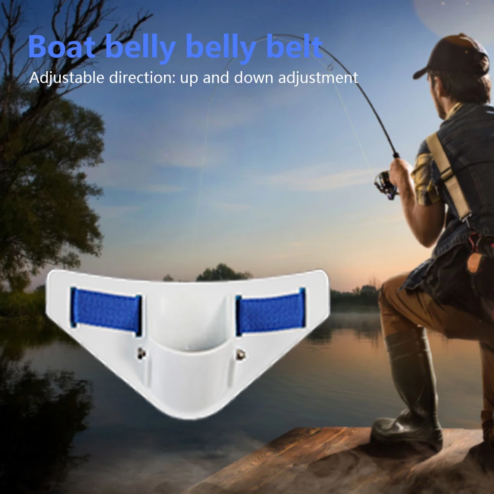 

Fishing Rod Top Fishing Belt 5.5cm ABS Big Fish Ocean Fighting Rod Belt Durable Practical Blue White Portable