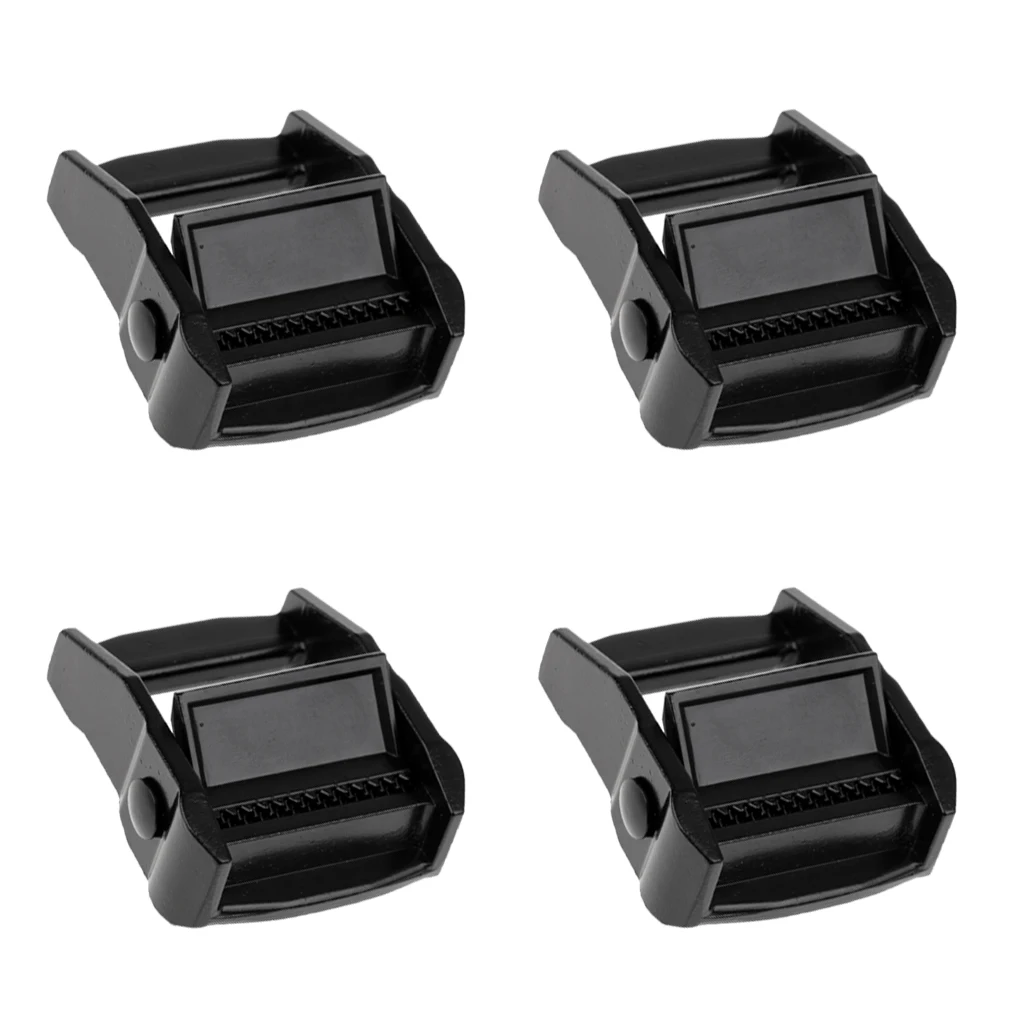 4 Pieces Kayak Cam Tie Down Strap Luggage Cargo Lash Backpack Belt Aluminum Metal Buckle 38mm 1.5'' Toggle Clip
