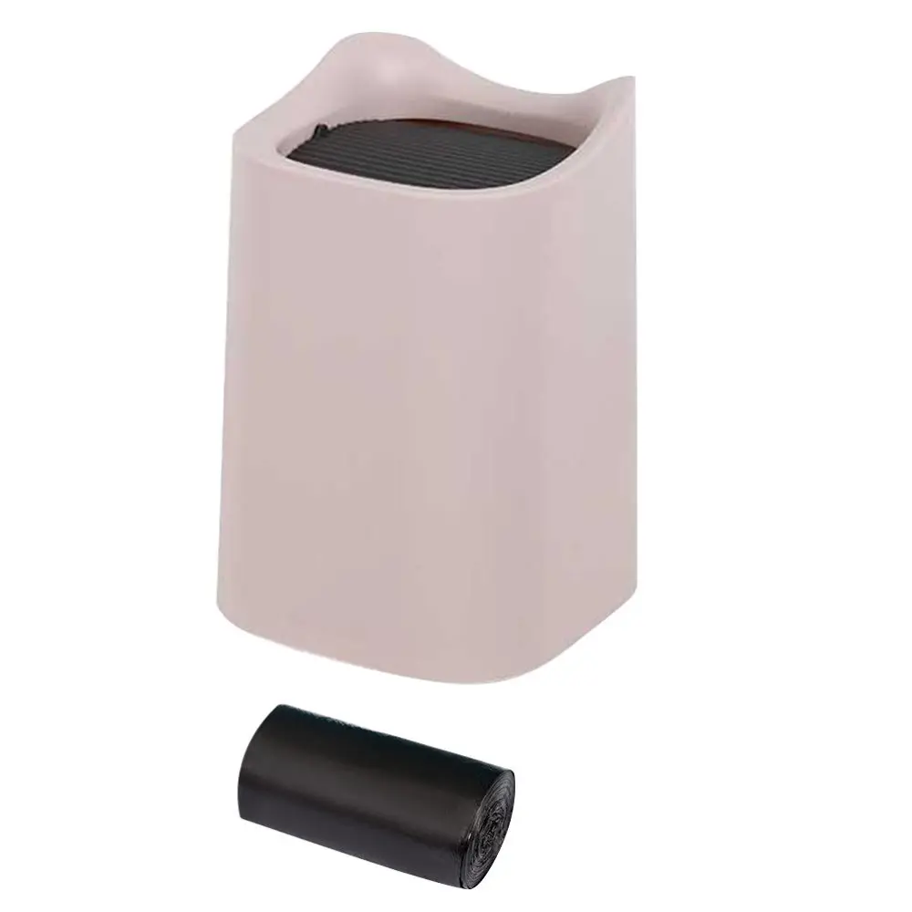 

1 Set of Desktop Garbage Cans Trash Holder Trash Container with Trash Bag (Pink)