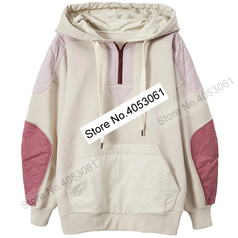 beige as pic Женская хлопковая толстовка с капюшоном контрастного цвета в стиле пэчворк осень/зима женский бархатный пуловер Топ с капюшоном - Цвет: beige as pic