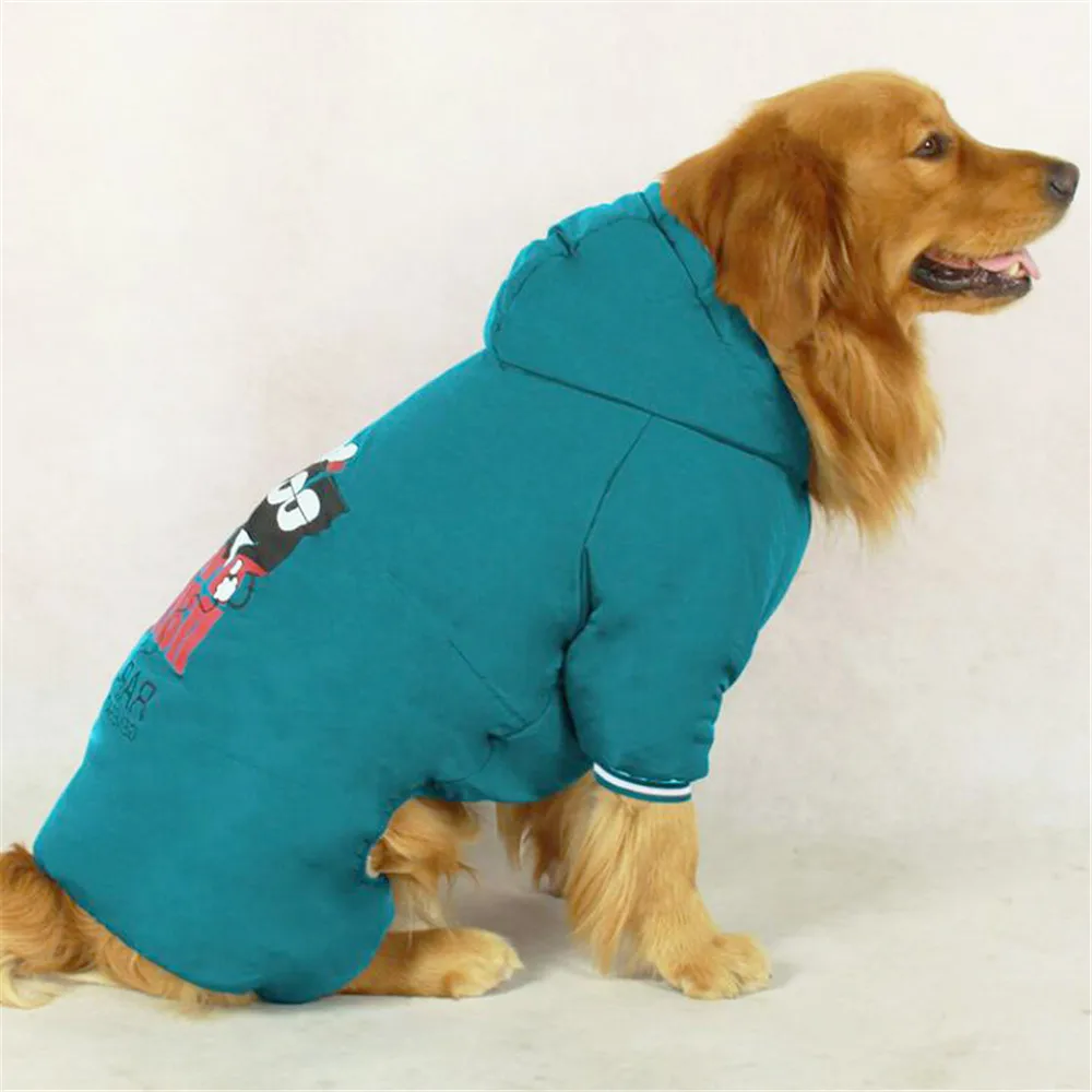 Cartoon Dog Coat Winter Fleece Lined Warm Dog Jacket Winter Christmas Clothes Cold Weather Pink Blue Pet Clothes Honden Kleding