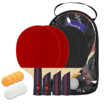

Table Tennis Ball Bat Set Pen-hold Horizontal Shot Table Tennis Racket Set 4 Ping Pong Paddles 8 Ping Pong Balls Storage Pouch