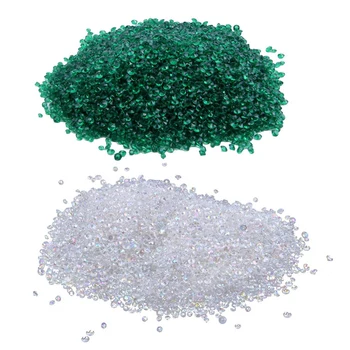 

12000 Mixed Wedding Decoration Scatter Table Crystals Diamonds Acrylic Confetti Emerald Green & AB Clear
