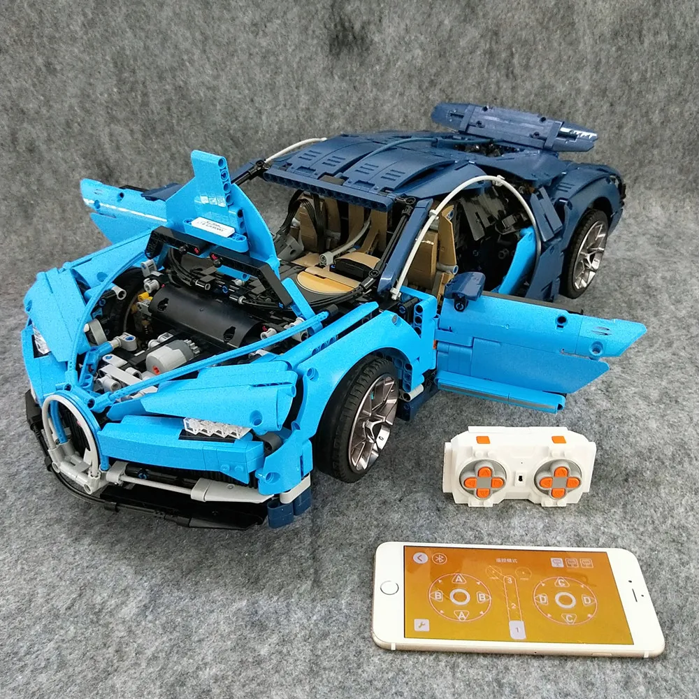 Приложение телефон RC 20086 20001 20097 техника Bugatti 9I1 RSRr GTRr модифицированный мотор Совместимость иего 42083 42096 42056 мс пульт дистанционного управления