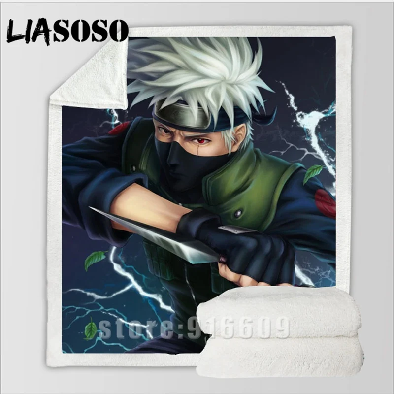 

Sofa Bedding patterned Uzumaki Naruto Office Harajuku kakashi dj Child stuffed woolen blanket bedspread travel blanket quilt A35