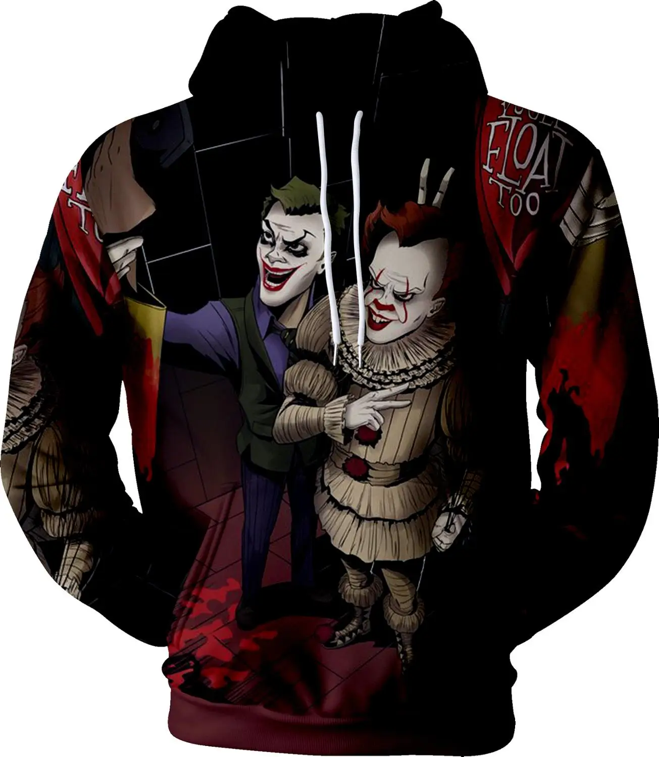 

CostumeBuy Stephen King's It Cosplay Costume Sweatshirt Hoodies Coat Joker Penny Wise Pullovers Costume Printing Hoodies