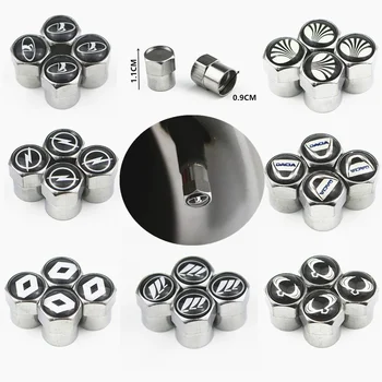 

4Pcs Metal Car Wheel Tire Air Valve Caps Stem Cover with Color Brand Logo for Alfa Romeo Renault Audi Vw Kia Mercedes Honda Bmw
