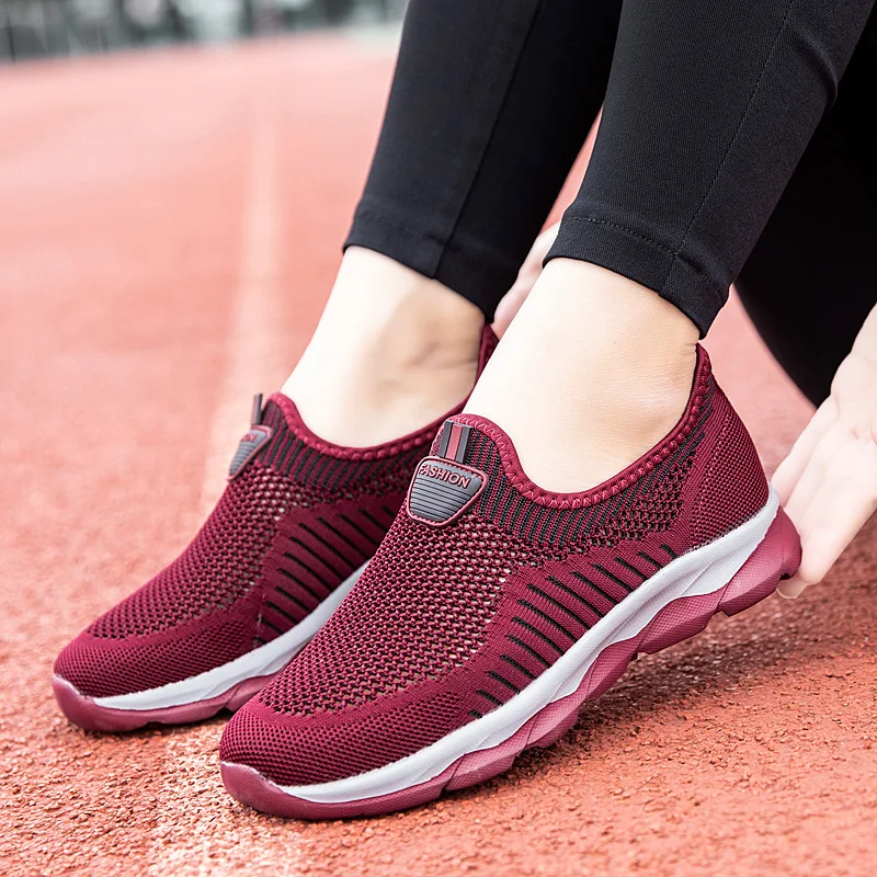 Women's Sports Shoes, Casual Shoes, Comfortable Mesh Lace, Short and Fat Women's Vulcanized Shoes, Mom and Dad's Shoes