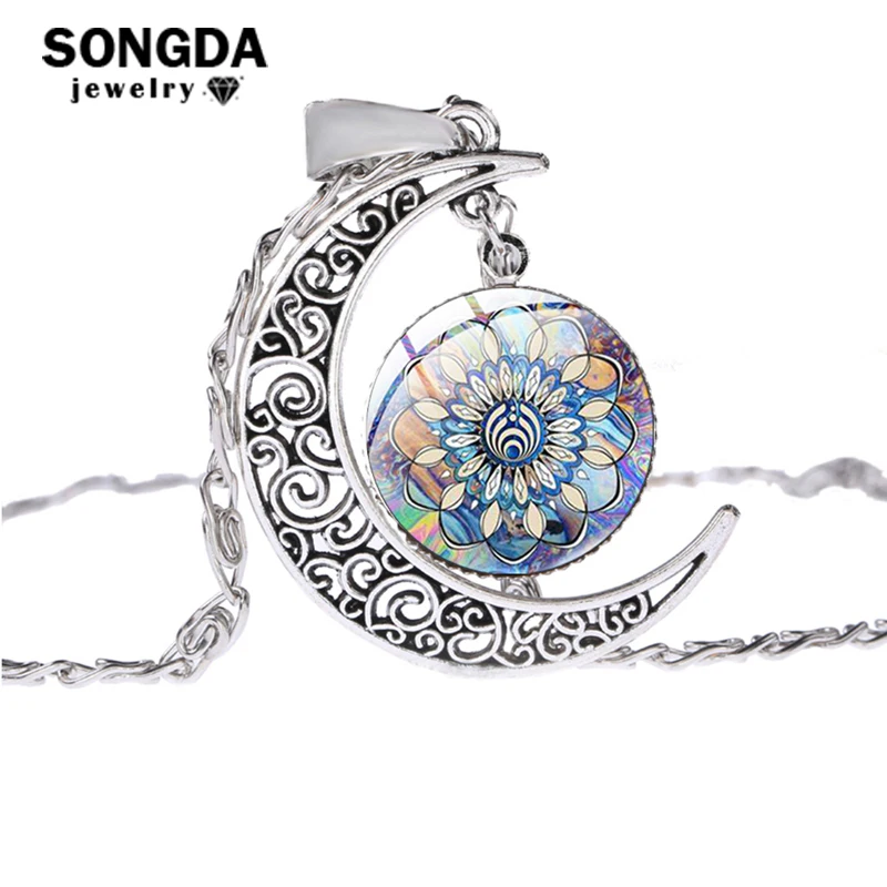 SONGDA Bassnectar Moon Necklaces Owl Cat DJ Electronic Music Symbol Glass Cabochon Pendant Women's Necklace Aesthetic Accessory |