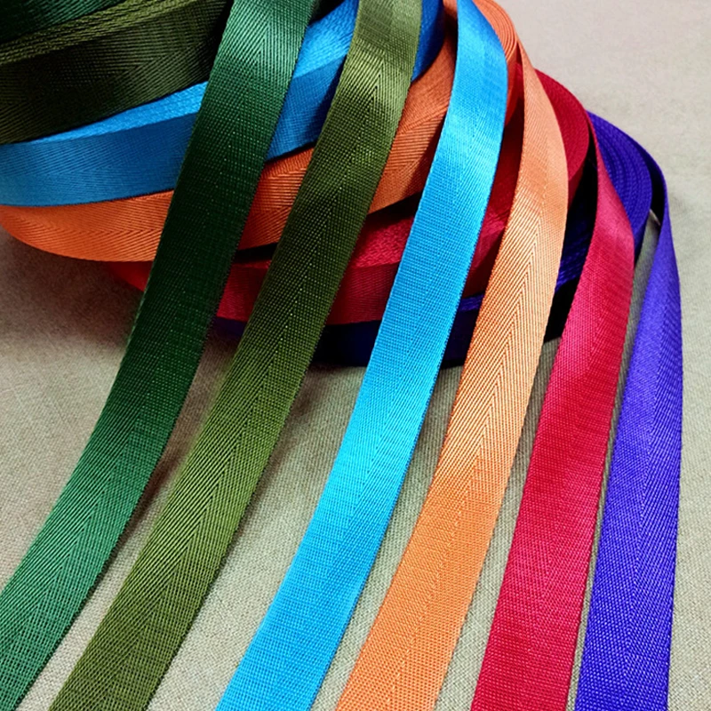 50 Yards/Roll Multi-Color 25mm 1" Webbing Garment Ribbon Strap For Backpack Bags Belt Strap Tape Handmade Accessories 31 Colors