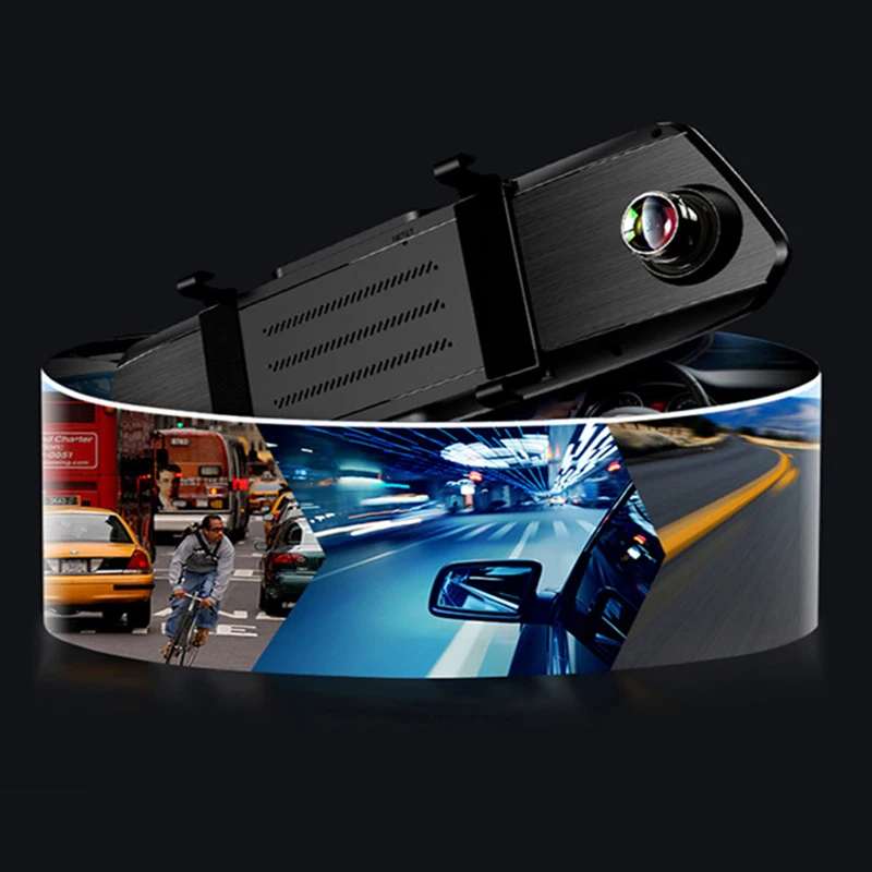 Рекордер с двойным объективом 5 дюймов сенсорный экран HD 1080P реверсивное изображение тусклый видеорегистратор ночного видения