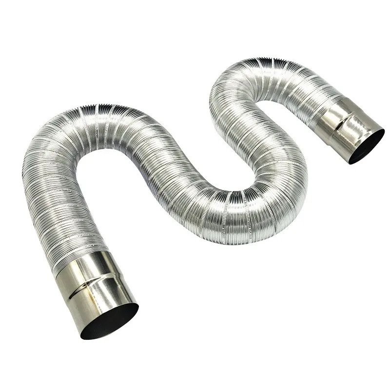 Calentador de agua a gas ignífugo de acero inoxidable, tubo de escape de aluminio de 60-150mm, tubo de entrada universal resistente, longitud del tubo de extensión