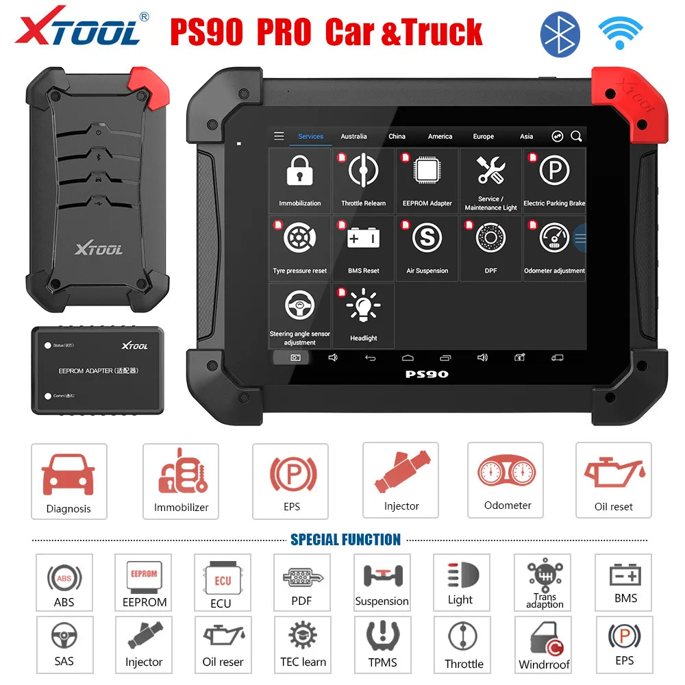 Диагностическая система XTOOL PS90 PRO для автомобилей и грузовиков поддержка