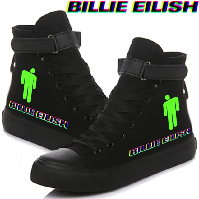 US $26.00 Billie Eilish Canvas Shoes For Women Causal High Heel Fashion Sneakers Lovers Shoes Lace Up Spring