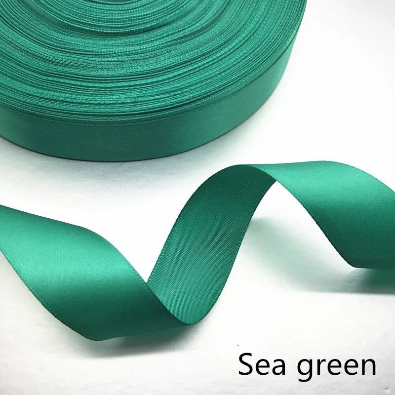 Sea Green Новинка; 10/15/20/25/40/50 мм Ширина атласной лентой многоцелевые Свадебная вечеринка ремесло - Цвет: Sea Green