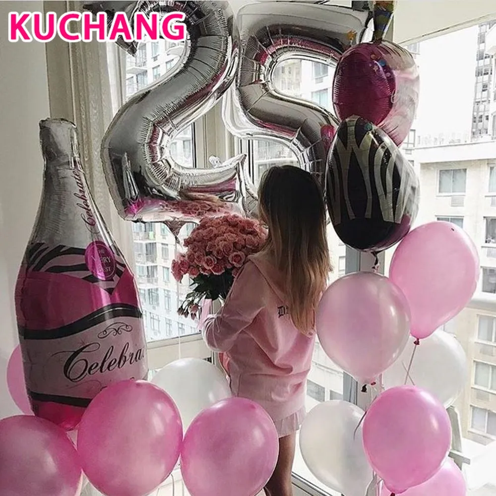 2 шт. надувные шары из алюминиевой фольги в форме чашки шампанского большого