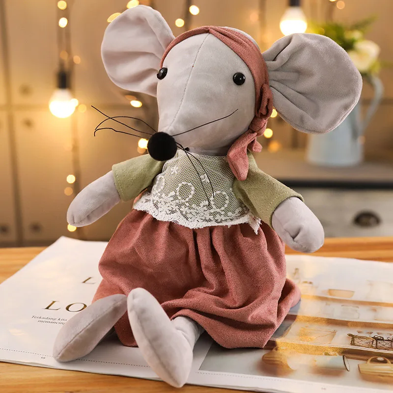 Лидер продаж 42 см, симпатичная балетная Мышь, плюшевая игрушка, прекрасная маленькая белая Игрушка Туалетный столик ткань животные куклы мышки мягкие детские пальчиковые игрушки подарки на день рождения