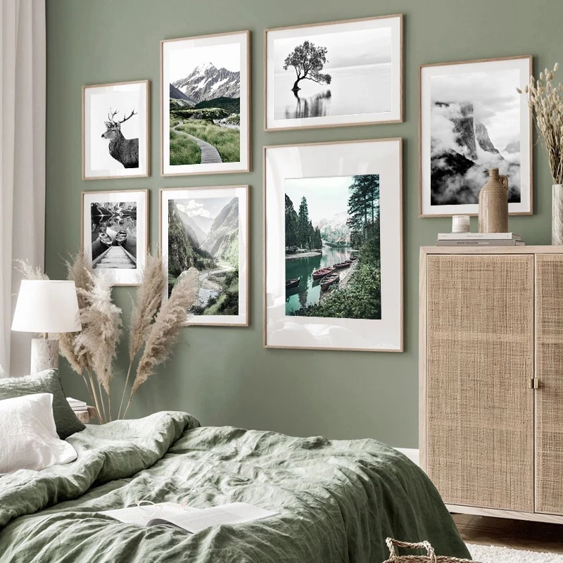 

Nordic Nature Scenery Picture Wall Art Home Decor Canvas Art Painting Modern Landscape Posters and Prints for Dormitory Decor