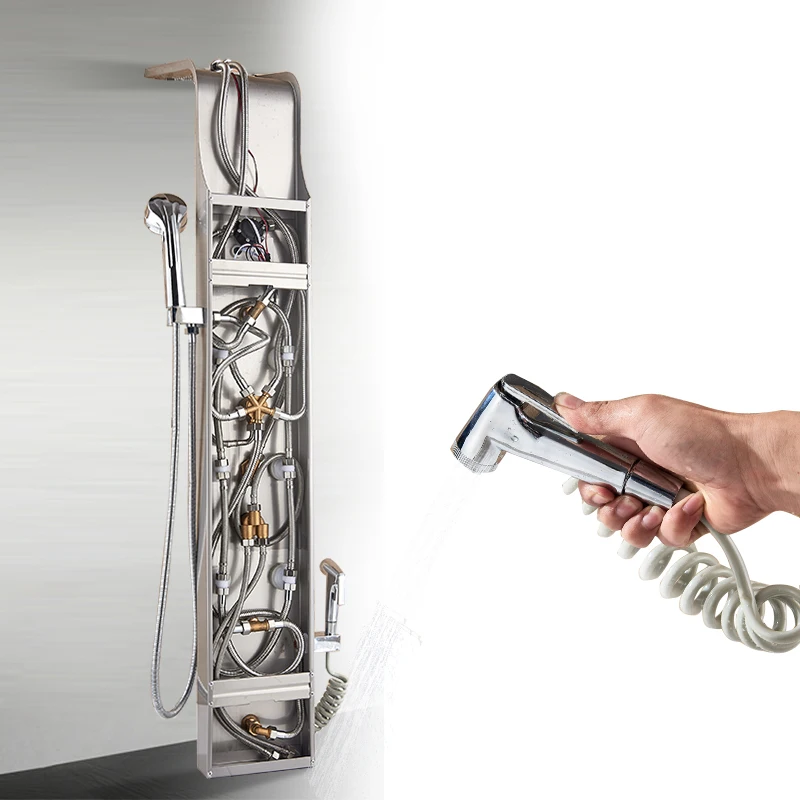 Modern Luxury Shower Panel with Waterfall Rainfall Head