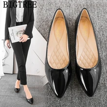 Обувь на плоской подошве; удобная женская обувь; Черная рабочая обувь на плоской подошве; модная женская обувь; zapatos charol mujer buty damskie scarpe donna