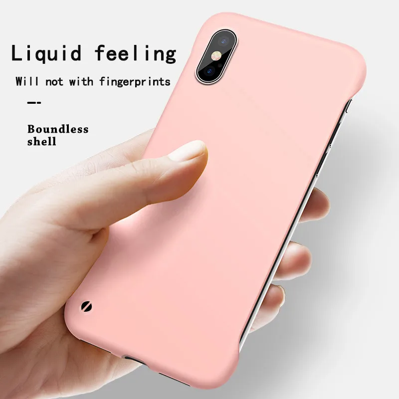 Тонкий жесткий поликарбонатный безрамный чехол для телефона для iphone 11 Pro Ma 6 6S 7 8 Plus XR X XS Max однотонный матовый чехол-накладка без полей